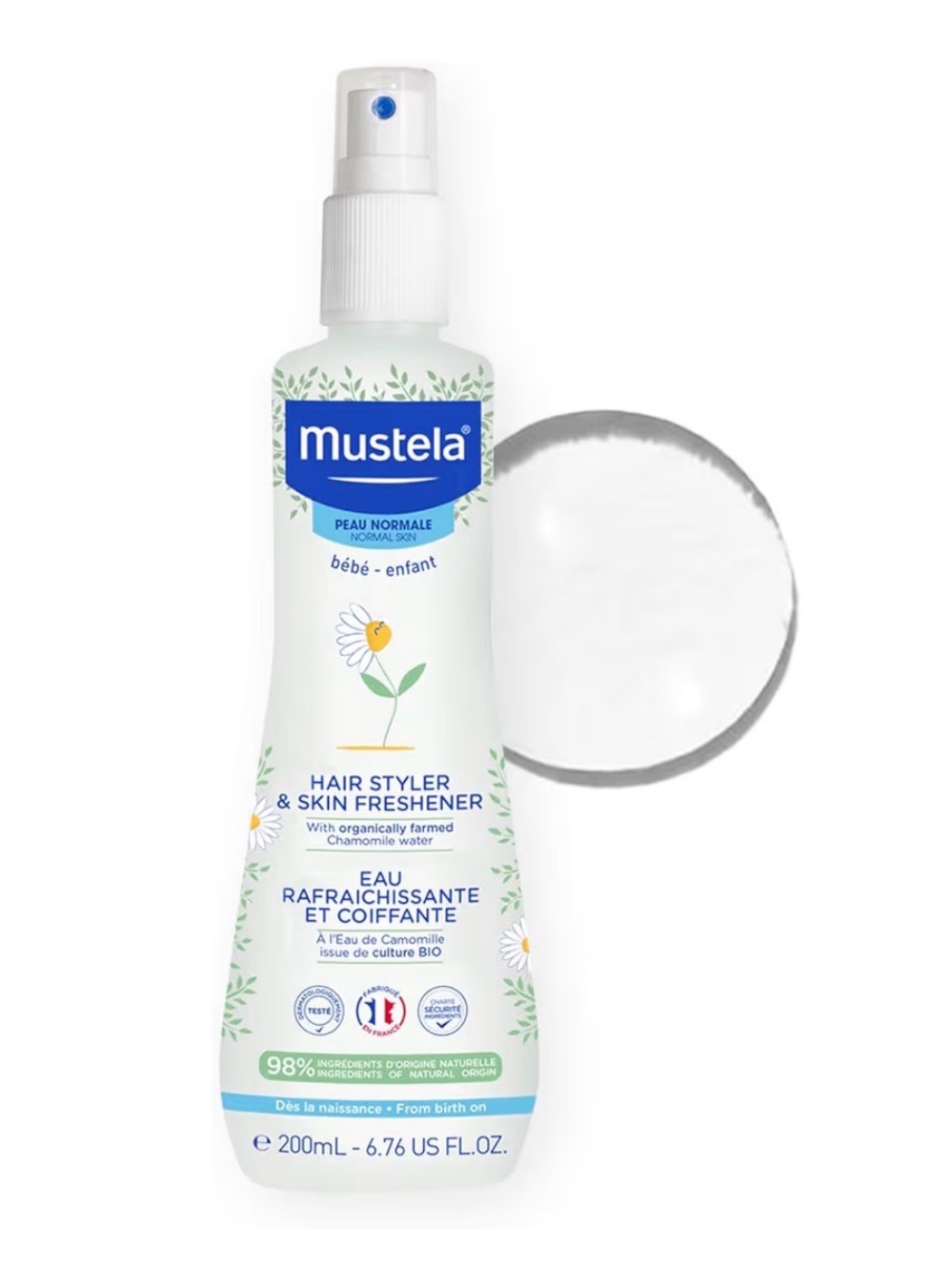 Mustela Baby Hair Styler & Skin Freshener Avocado & Chamomile Water 6.76 fl. oz.